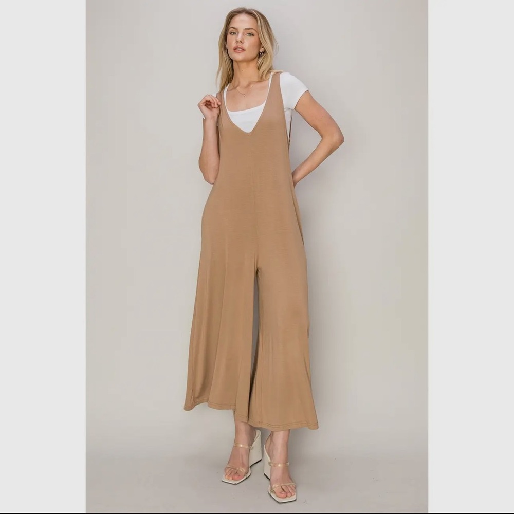 21 Fabulous V Neck Wide Leg Jumpsuit